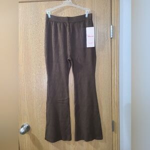 NWT Angel Cult Brown Knit Flare High Waisted Comfy Lounge Pants Sweatpants